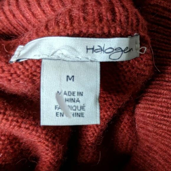 Halogen (Nordstrom) Cold Shoulder Turtleneck Sweater Red Rosewood - M - NWOT - Picture 4 of 6